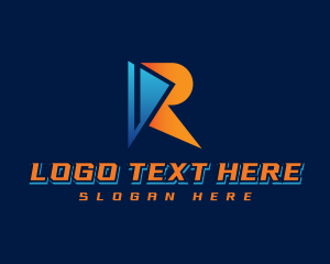 Initial - Modern Geometric Letter R logo design