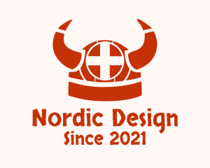 Nordic Viking Helmet logo design