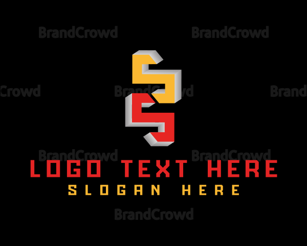 3D Monogram Letter SS Logo