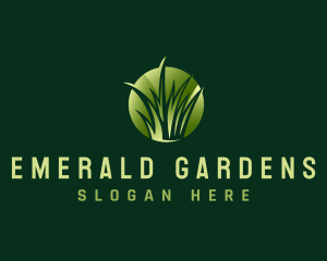 Lawn Grass Gardening logo design