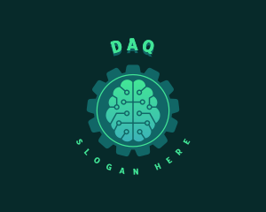 Gear - Cogwheel Brain Technology logo design
