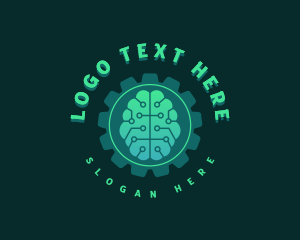 Gear - Cogwheel Brain Technology logo design