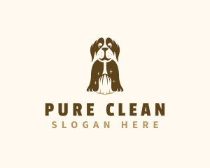 Cleaning Broom Dog logo design