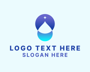 Pool Cleaner - Sparkle Water Droplet logo design