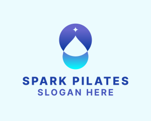 Sparkle Water Droplet Logo