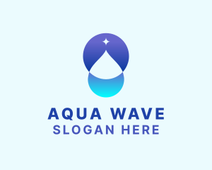 Sparkle Water Droplet logo design