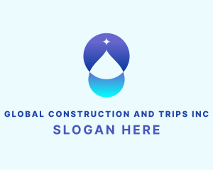 Water Conservation - Sparkle Water Droplet logo design