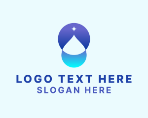 Water Station - Sparkle Water Droplet logo design