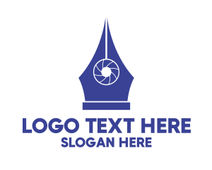 Teacher - Blue Pen Camera logo design