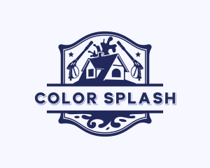 Pressure Washer Home Cleaning logo design