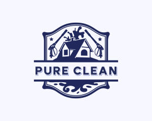 Pressure Washer Home Cleaning logo design