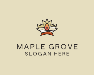 Autumn Season Maple logo design