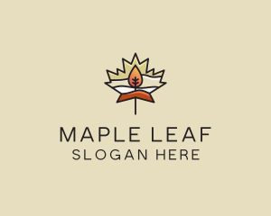 Autumn Season Maple logo design