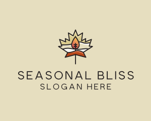 Season - Autumn Season Maple logo design