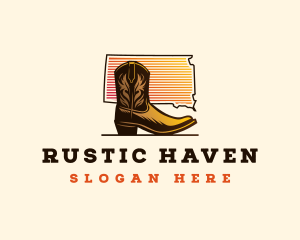 Leather Cowboy Boot logo design