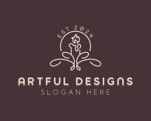 Candle Interior Design Decor logo design