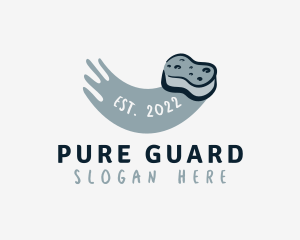 Disinfectant Sponge Cleaning logo design