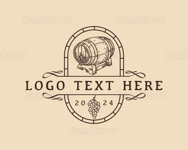 Liquor Wine Barrel Logo