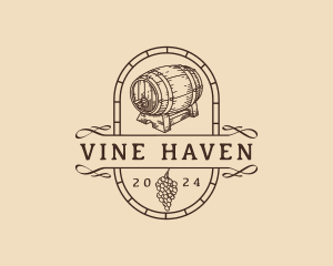 Liquor Wine Barrel logo design