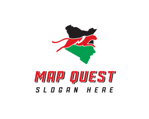 Cheetah Kenya Map logo design