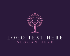 Organic - Feminine Woman Tree logo design