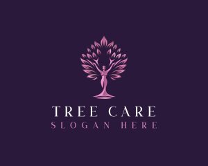 Feminine Woman Tree logo design