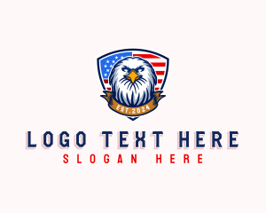 American - Eagle Shield Flag logo design