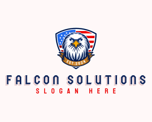 Eagle Shield Flag logo design