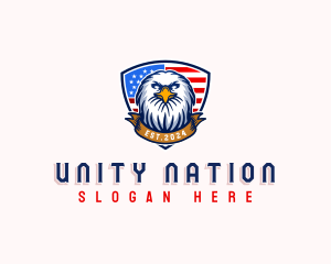 Eagle Shield Flag logo design