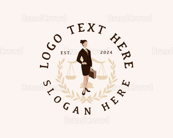 Woman Justice Lawyer Logo