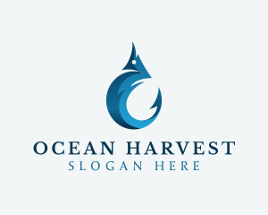 Aquaculture - Marine Fishing Hook logo design