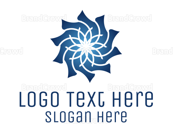 Blue Flower Pattern Logo