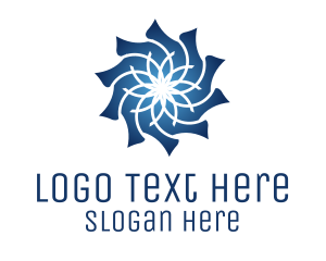 Petals - Blue Flower Pattern logo design