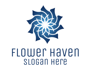 Blue Flower Pattern logo design