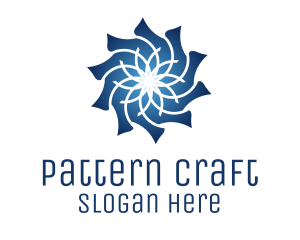 Blue Flower Pattern logo design