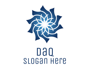 Islamic - Blue Flower Pattern logo design