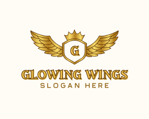 Crown Wings Crest logo design