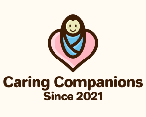 Nanny - Heart Baby Swaddle logo design