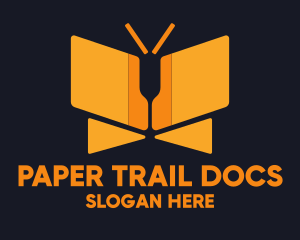 Documentation - Orange Butterfly Folder logo design