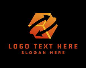 Gradient - Package Cube Arrow Logistic logo design