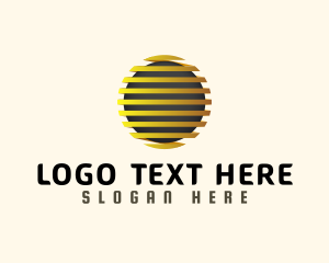 Sphere - Golden Business Globe logo design
