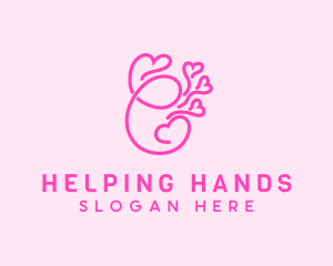 Volunteering - Pink Heart Letter C logo design