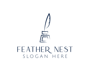 Feather - Feather Ink Quill Pen logo design