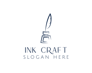 Ink - Feather Ink Quill Pen logo design