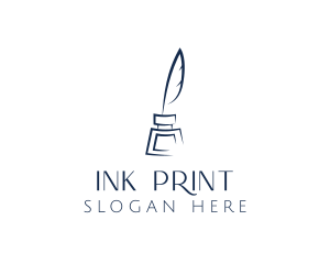 Feather Ink Quill Pen logo design