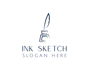 Feather Ink Quill Pen logo design