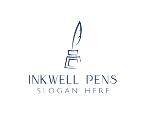 Pen - Feather Ink Quill Pen logo design