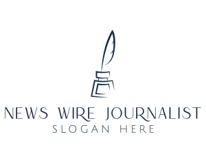 Journalist - Feather Ink Quill Pen logo design