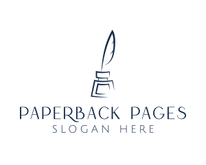Bookstore - Feather Ink Quill Pen logo design