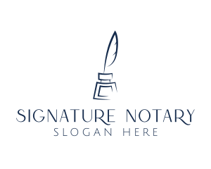Notary - Feather Ink Quill Pen logo design